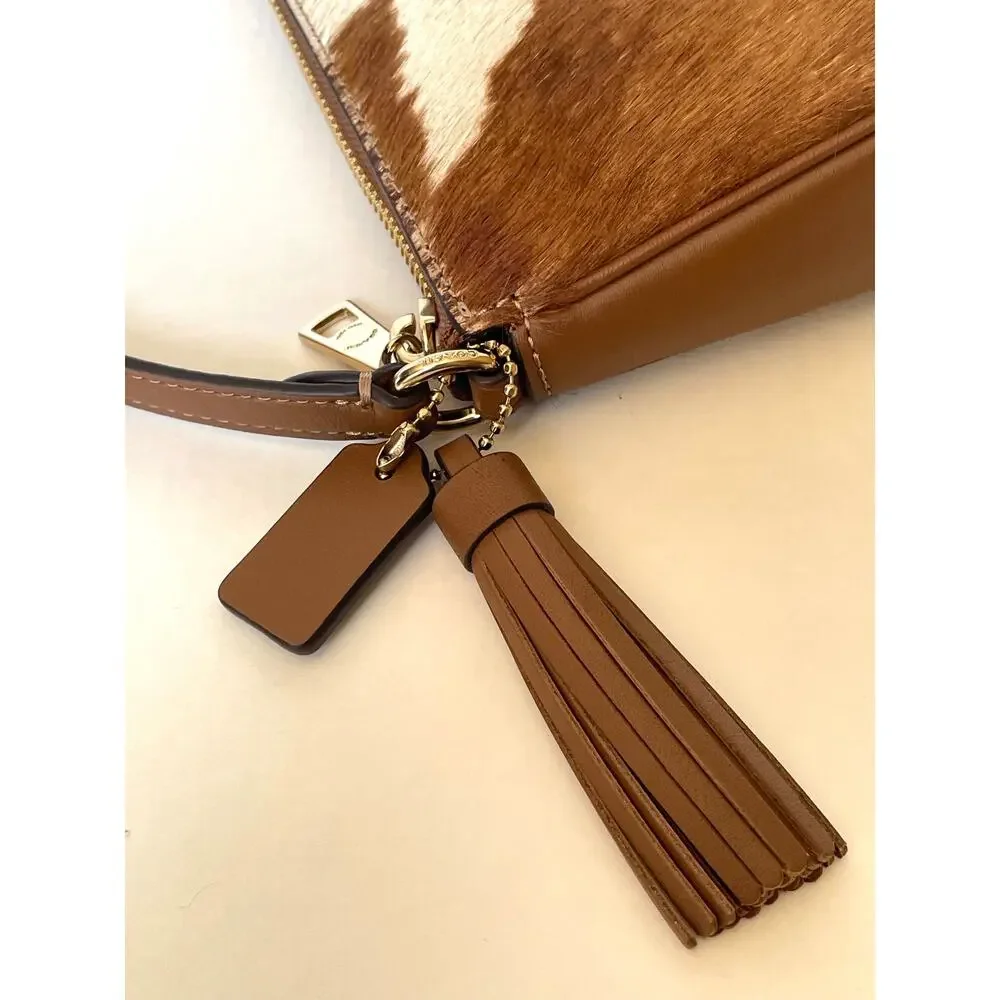 Coach Nolita 19 Wristlet CDW34 Haircalf Cow Print Leather Shoulder Bag C